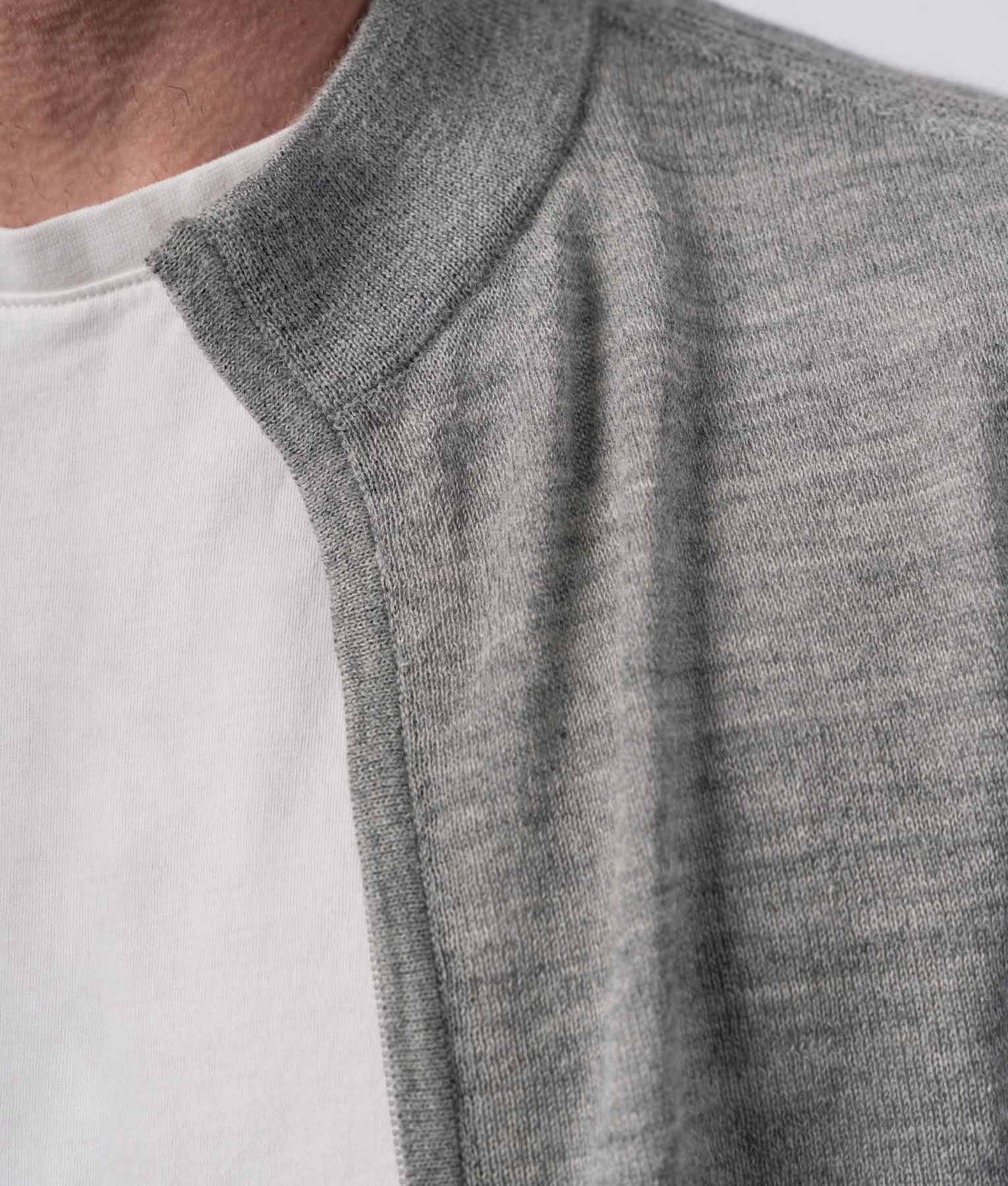 Cardigan Con Cierre Frontal - Gris Claro