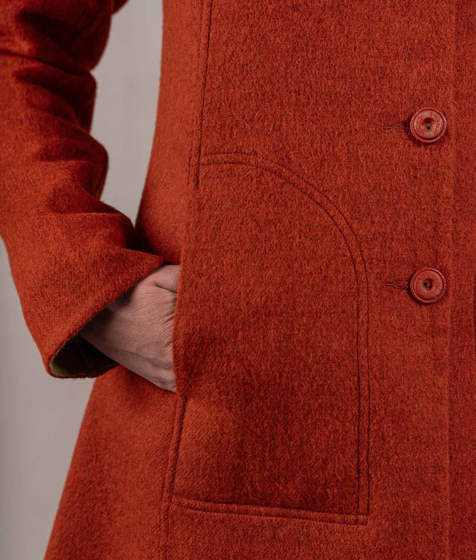 Abrigo Reversible - Terracota Y Camel