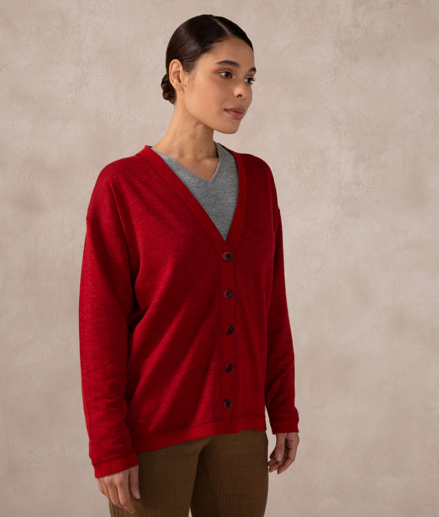 Cardigan Easy Fit Reversible Super Baby Alpaca y Algodón Pima