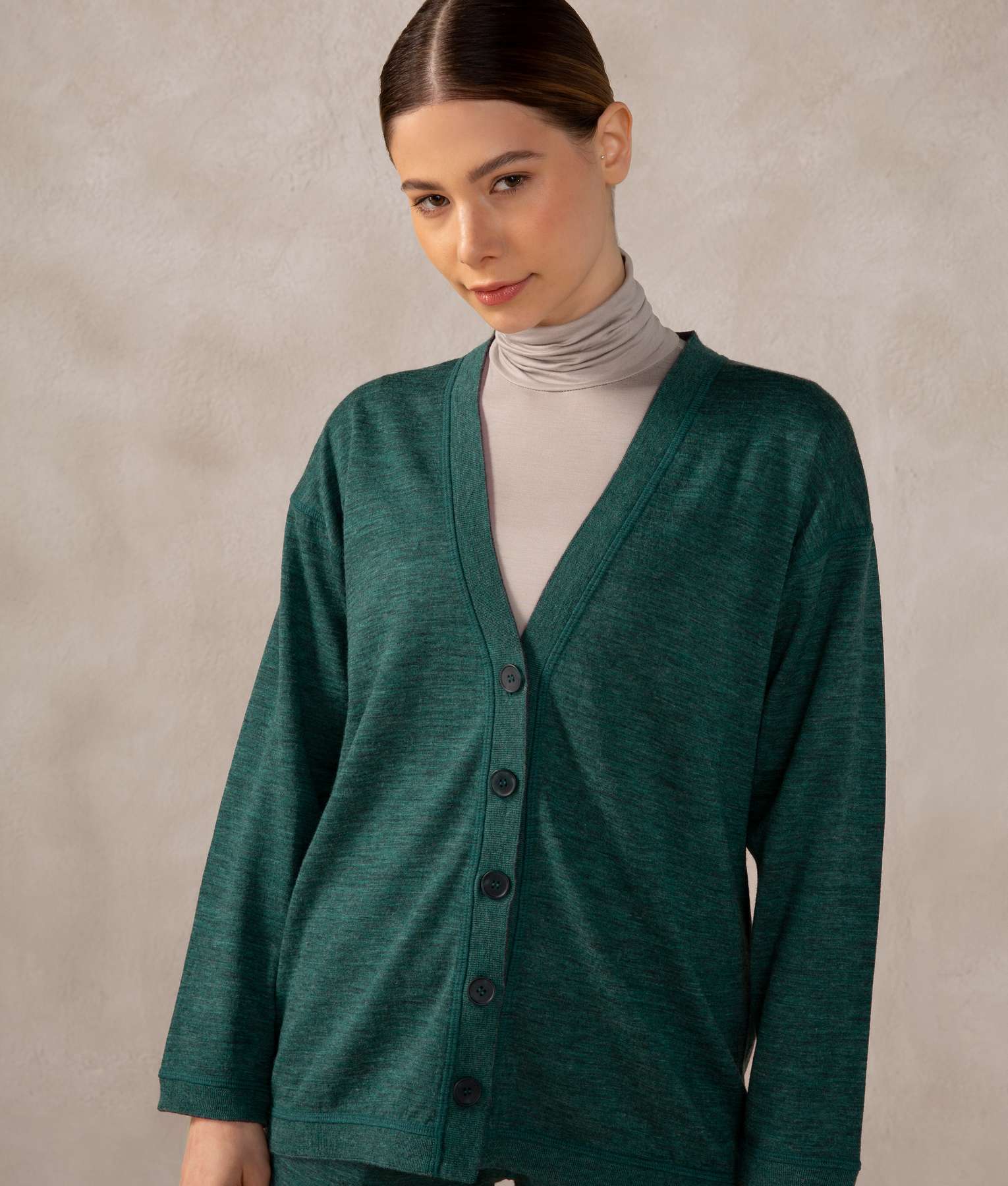 Cardigan Easy Fit Reversible Super Baby Alpaca y Algodón Pima
