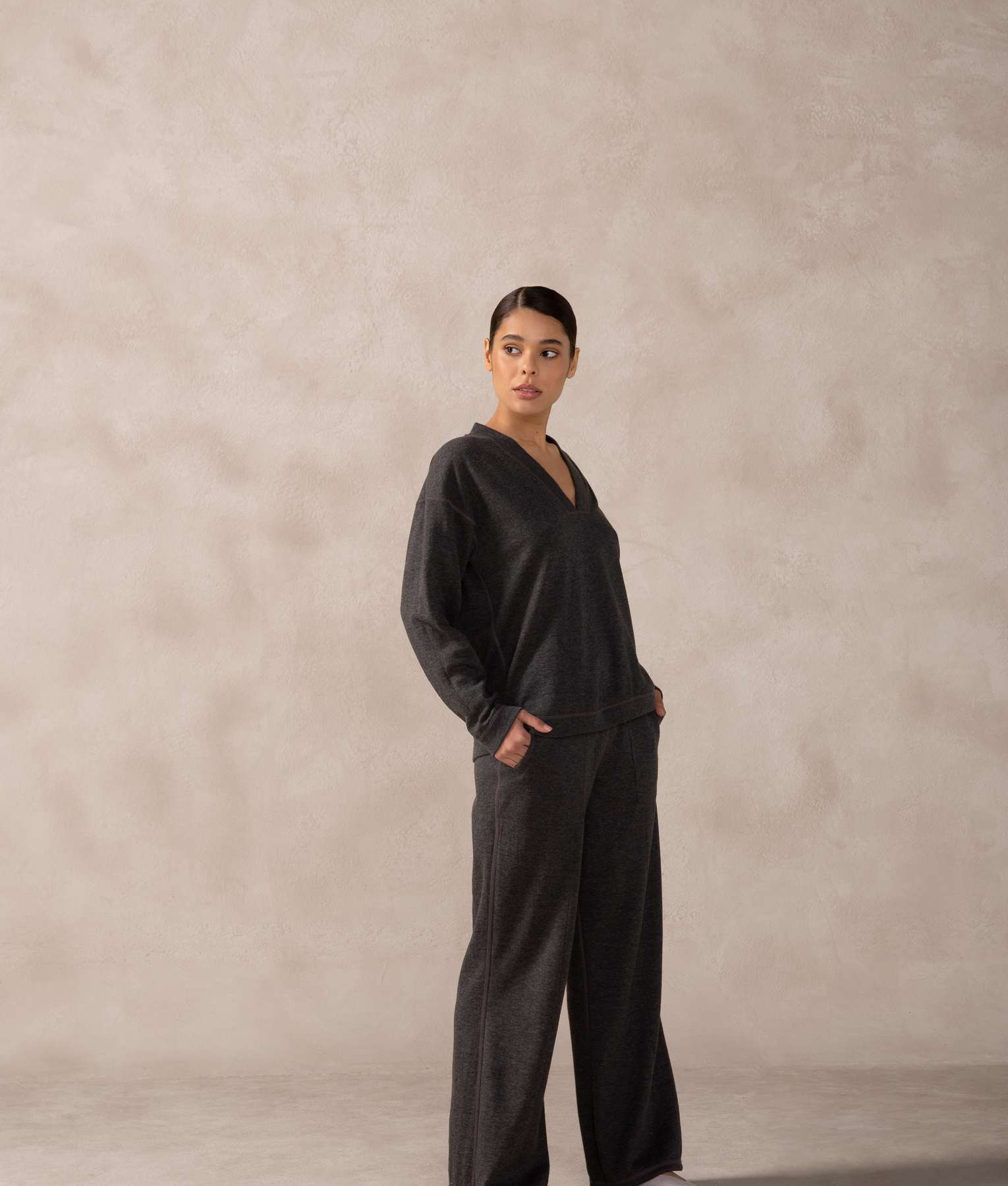 Pantalón Recto Reversible Premium Alpaca y Algodón Pima