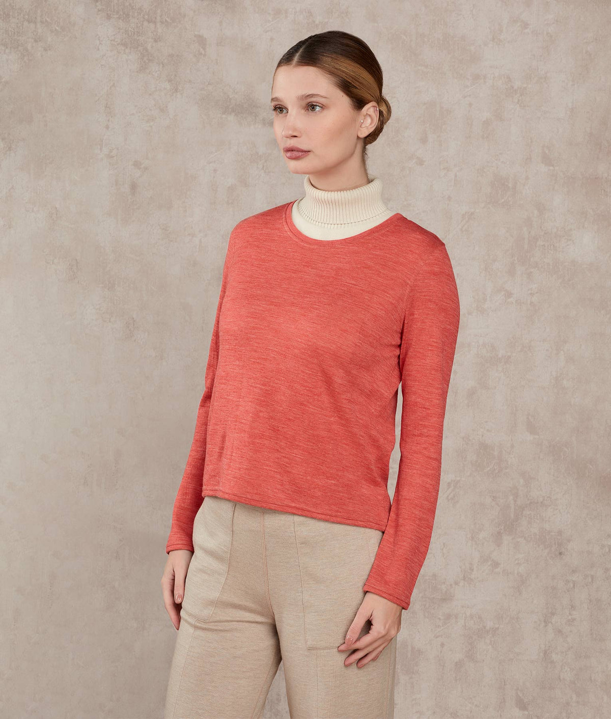 Chompa Reversible Mangas Largas - Corcho Y Coral De Aguas Profundas
