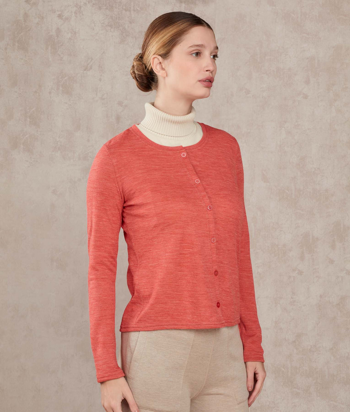 Cardigan Básico Reversible - Siena Tostada Y Bronceado Cobrizo