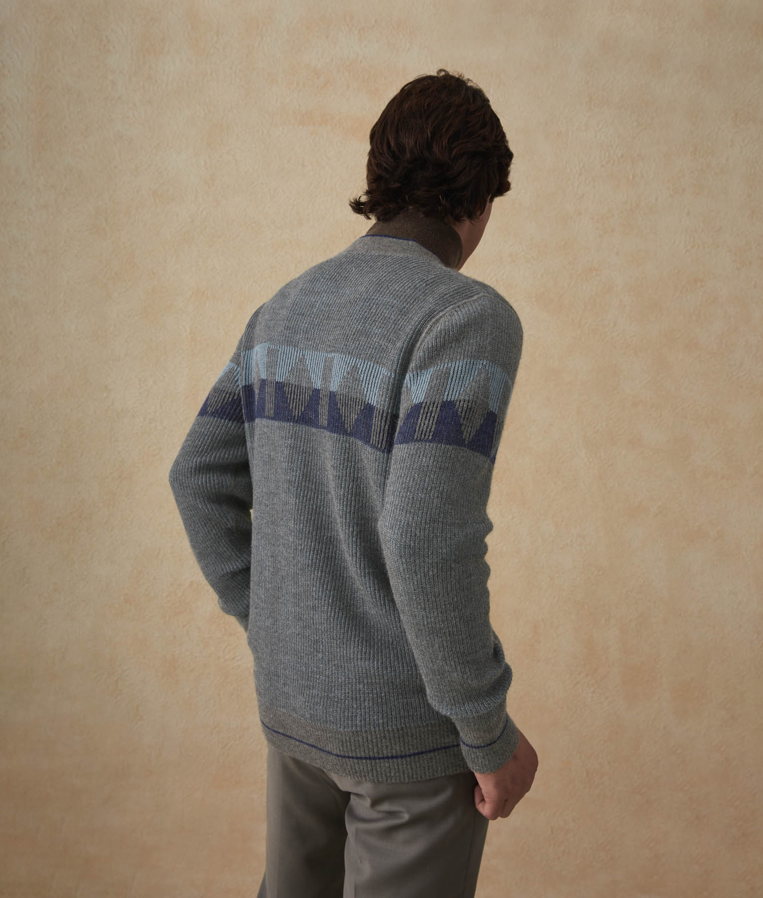 Cardigan Bomber Reversible - Azul Patriotico Y Verde Mar