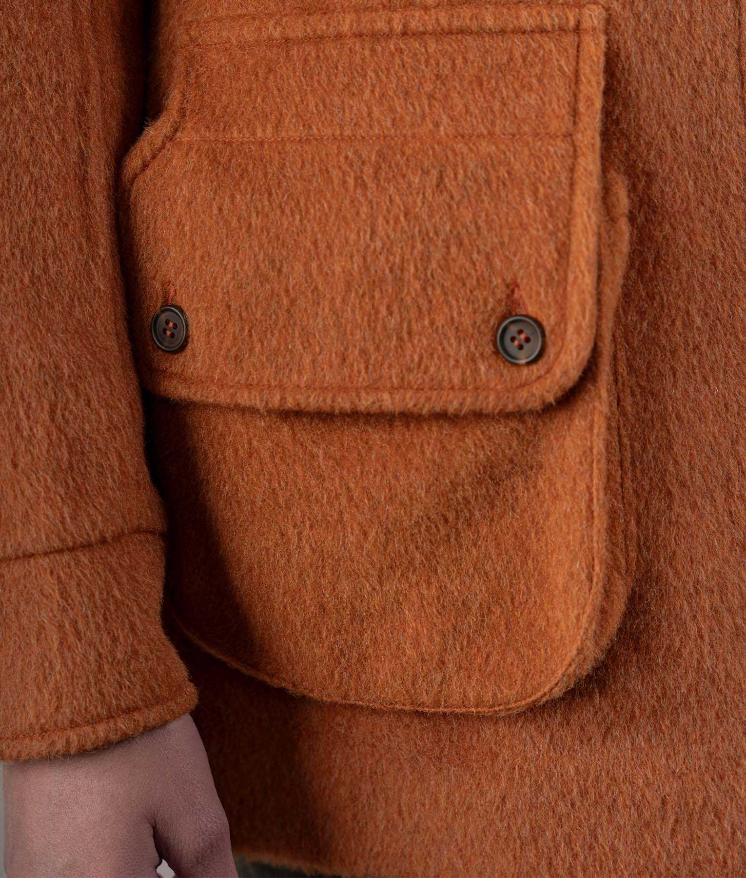 Abrigo Con Bolsillos Cargo - Cafe Umber