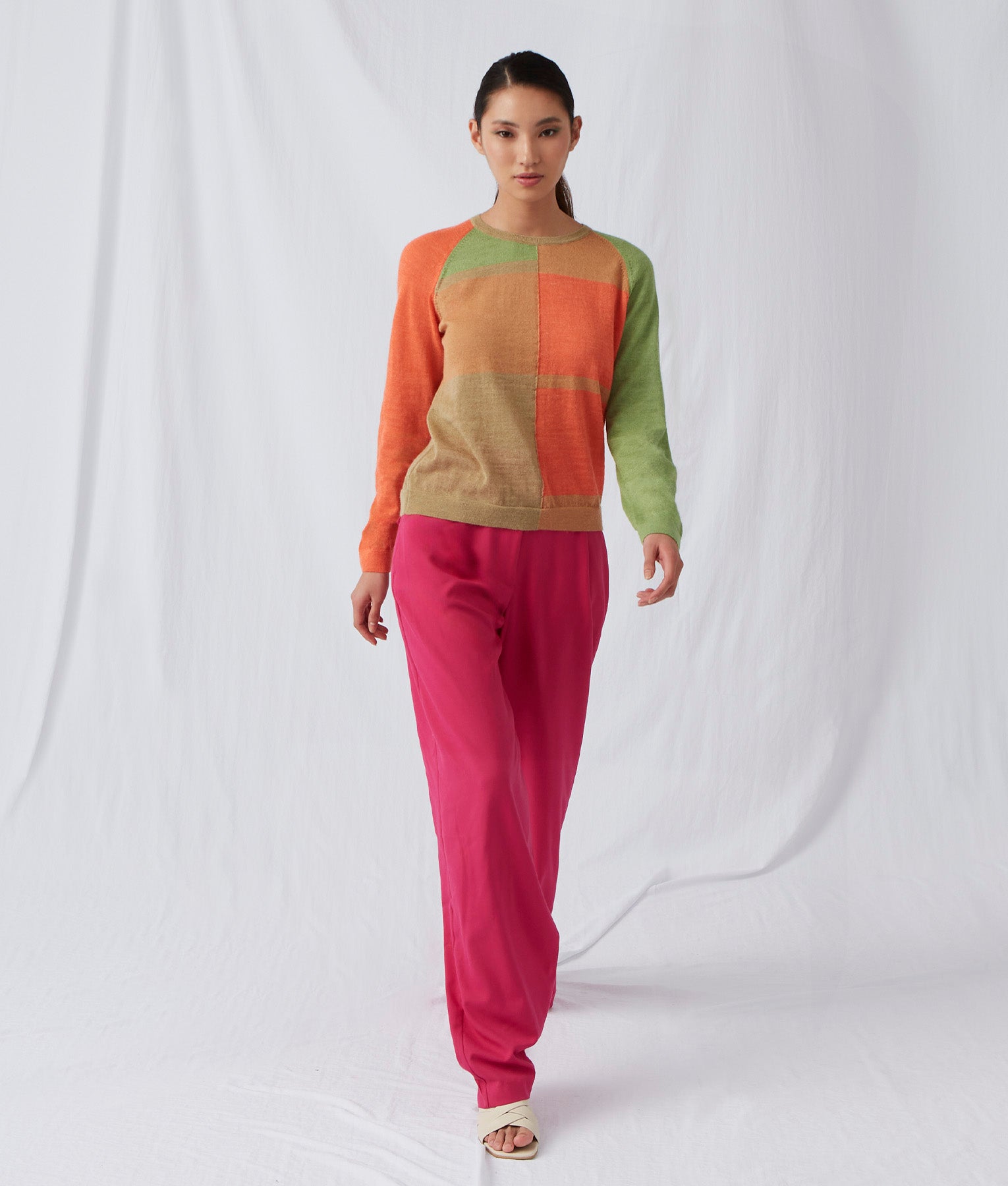 Chompa Blocked Intarsia Crew