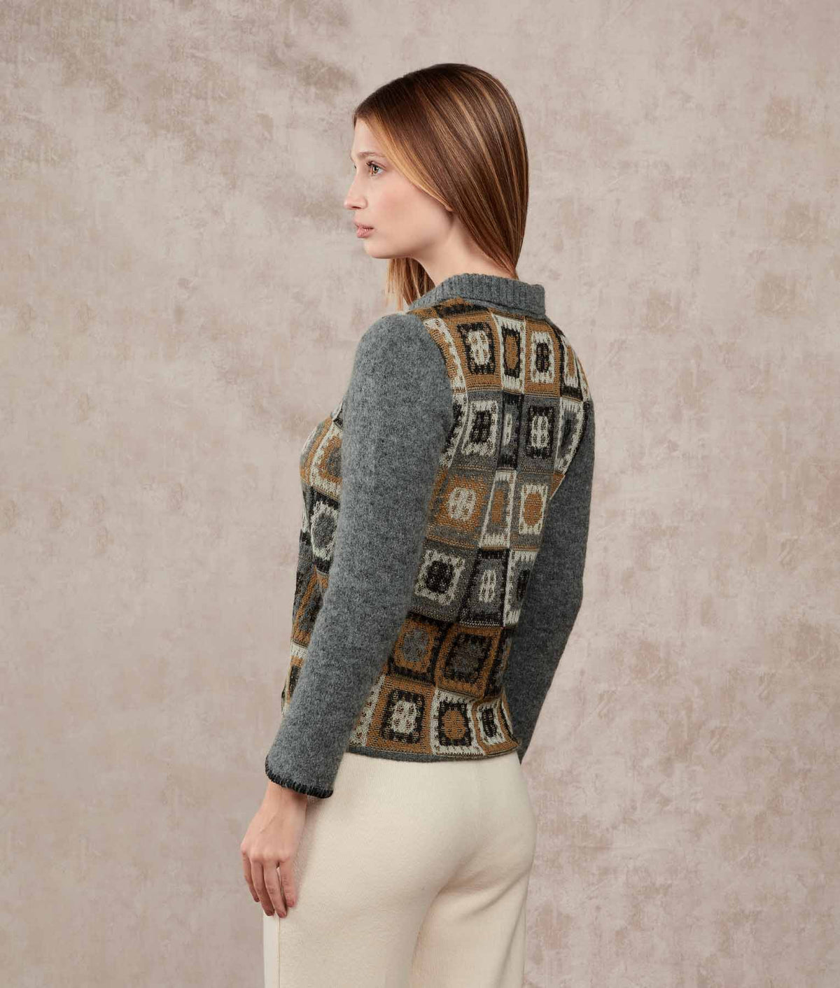 Cardigan Sueños De Crochet - Titanio Y Tanino