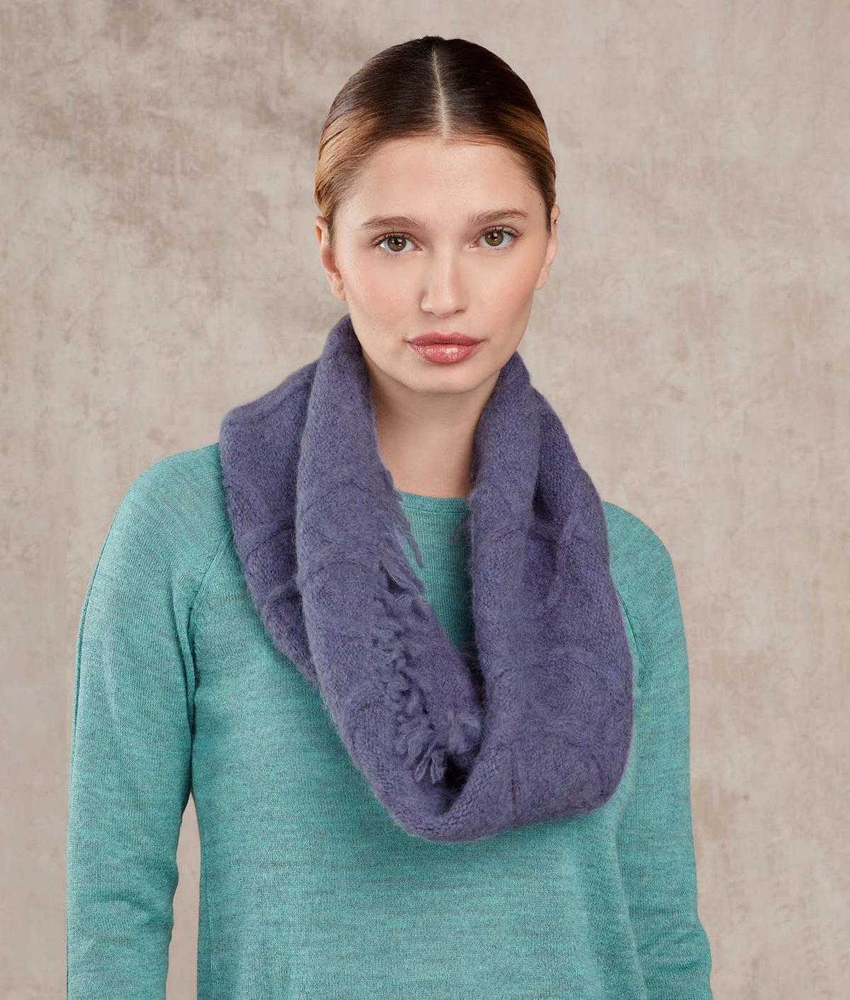 Collar Aran - Lila Melange