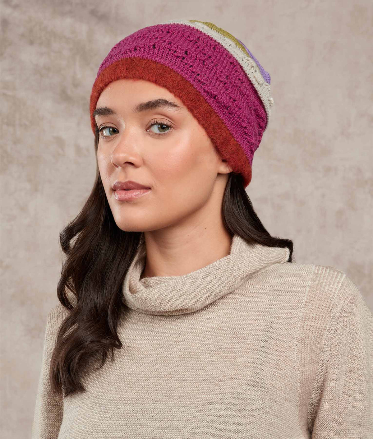 Muestra Gorro - Baya Muy Verde Y Ocre Quemado