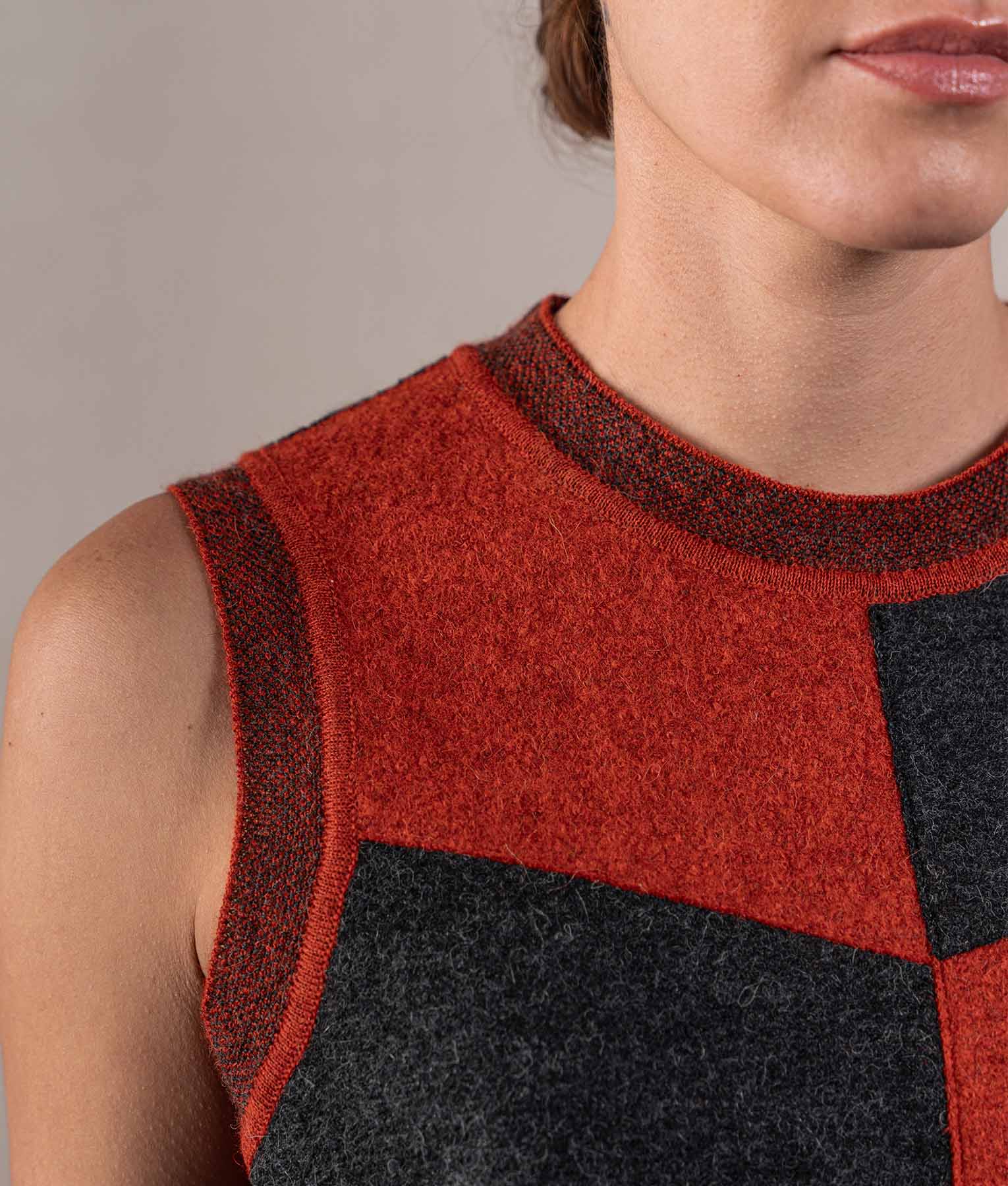 Chaleco Cuello Redondo - Pirata Negro Y Rojo