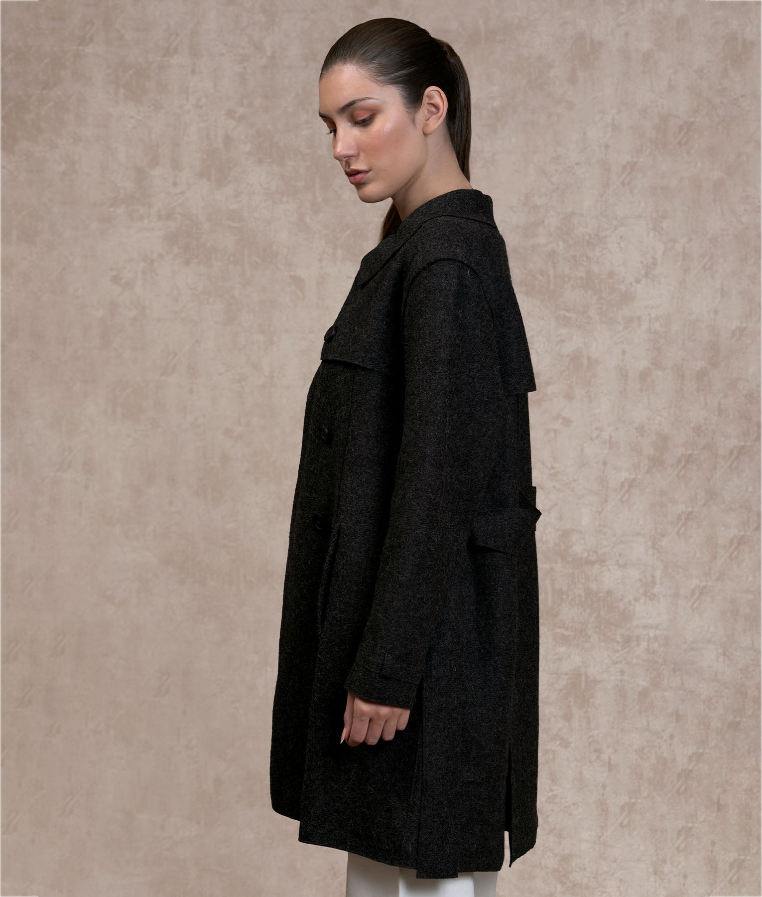 Abrigo Felted Con Cinturón