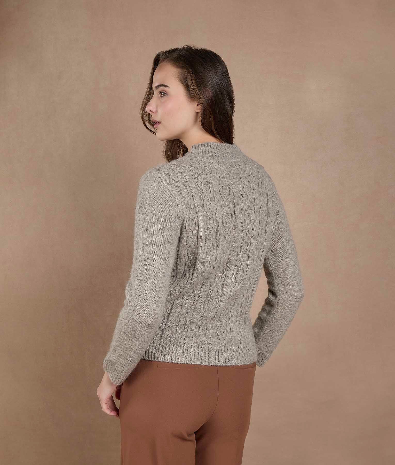 Chompa de cuello alto - Gris cálido