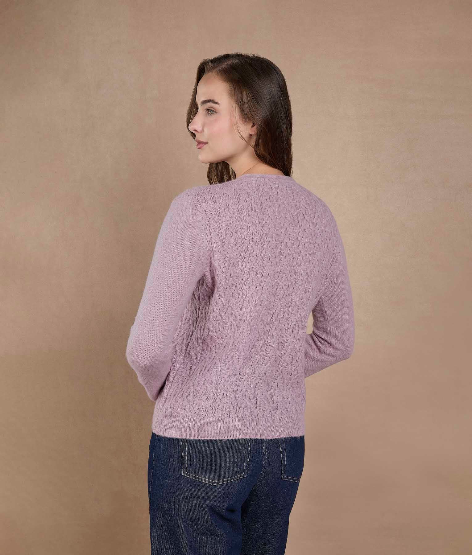 Cardigan rosa lavanda