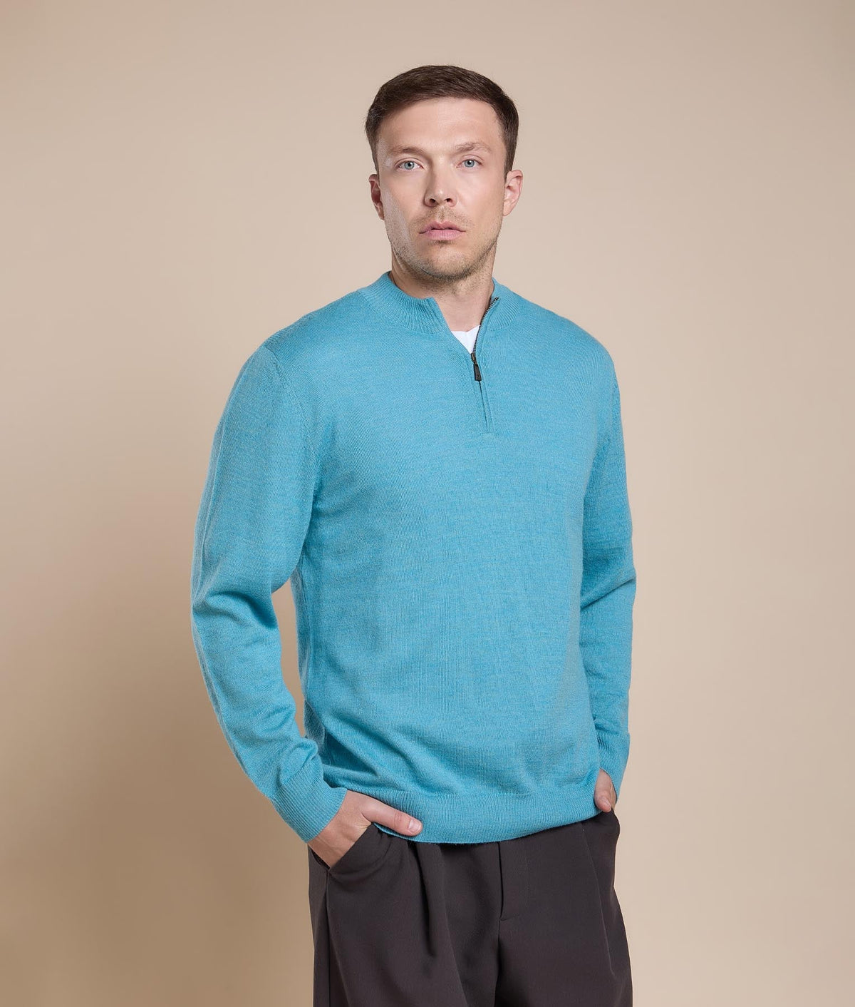 Suéter Básico de Jersey con Cuello Alto