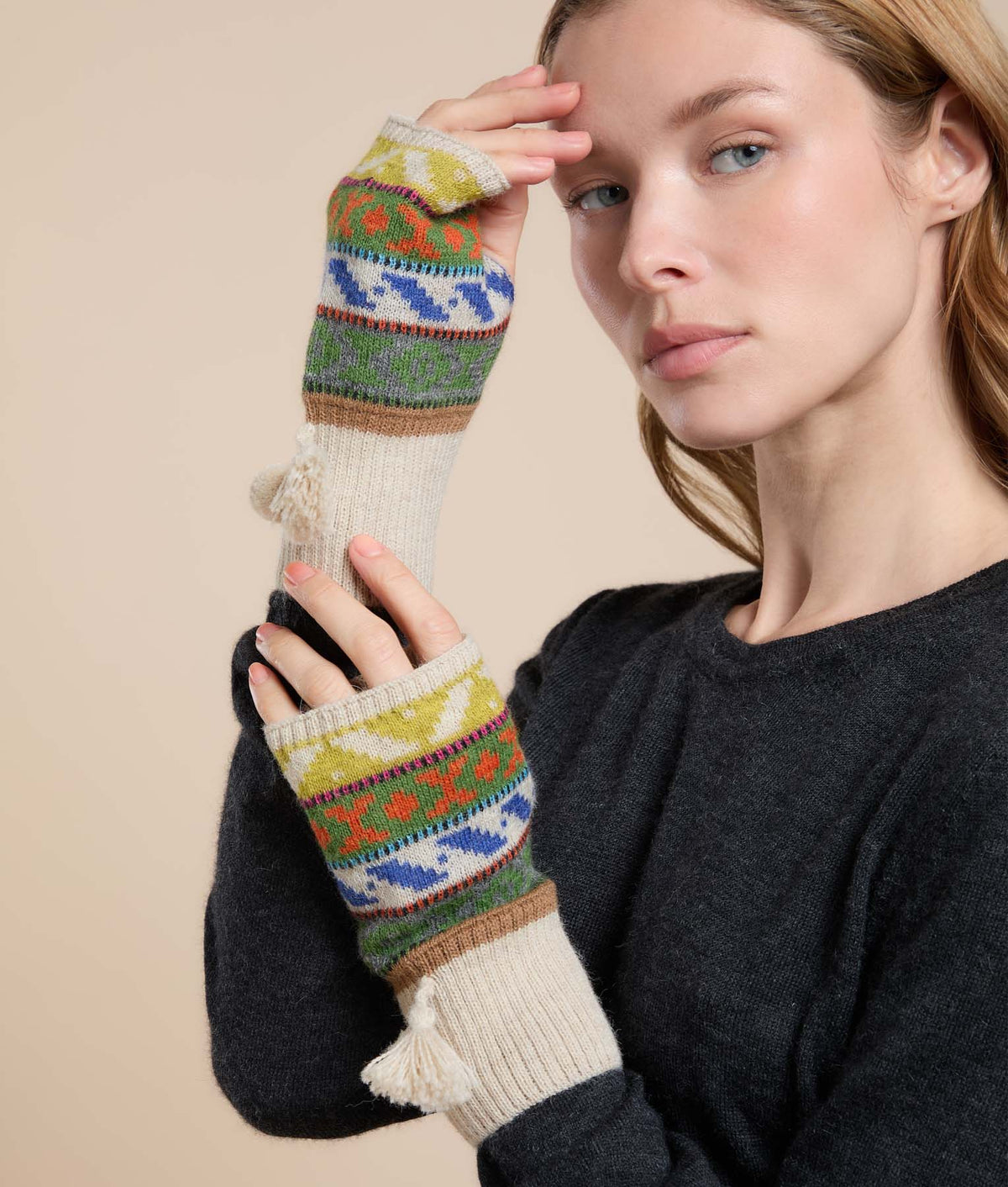 Mitones Jacquard con Pompon