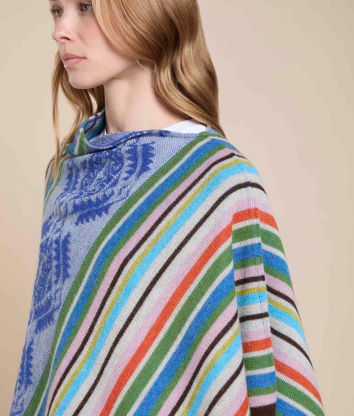 Poncho Jacquard de Líneas