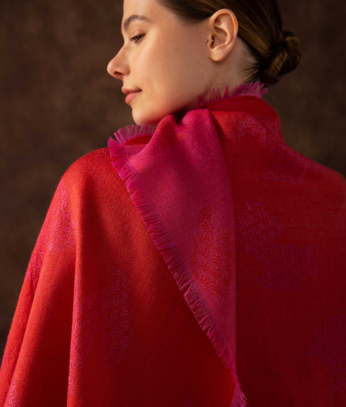 Estola Pelicanos Chimu - Rosa Y Rojo