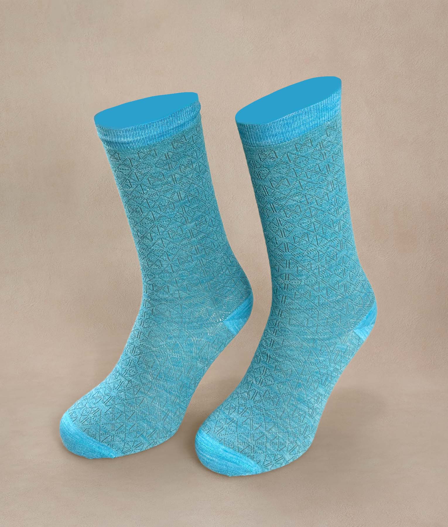 Medias Mujer Textured - celeste