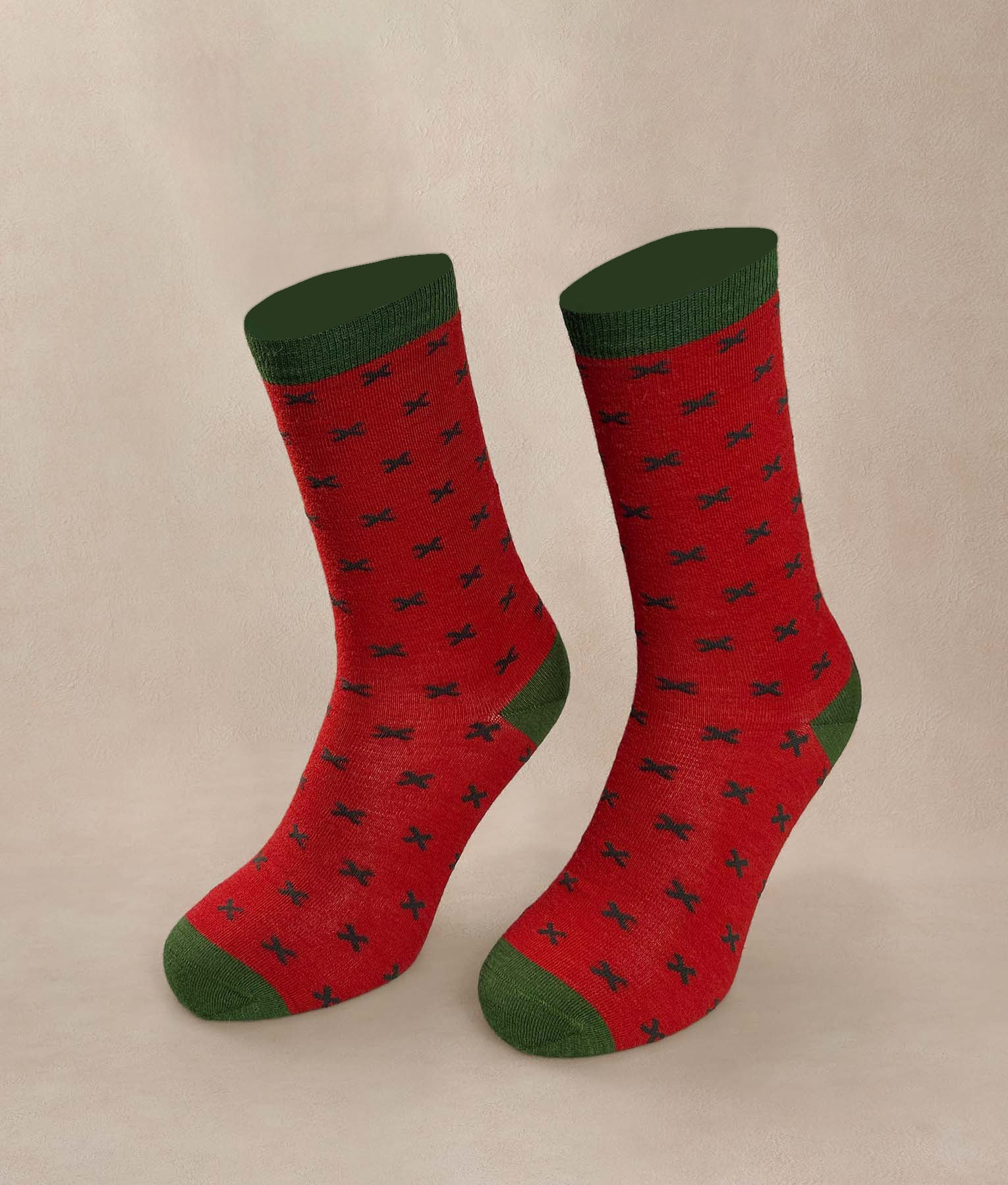 Medias Mujer Cross - rojo