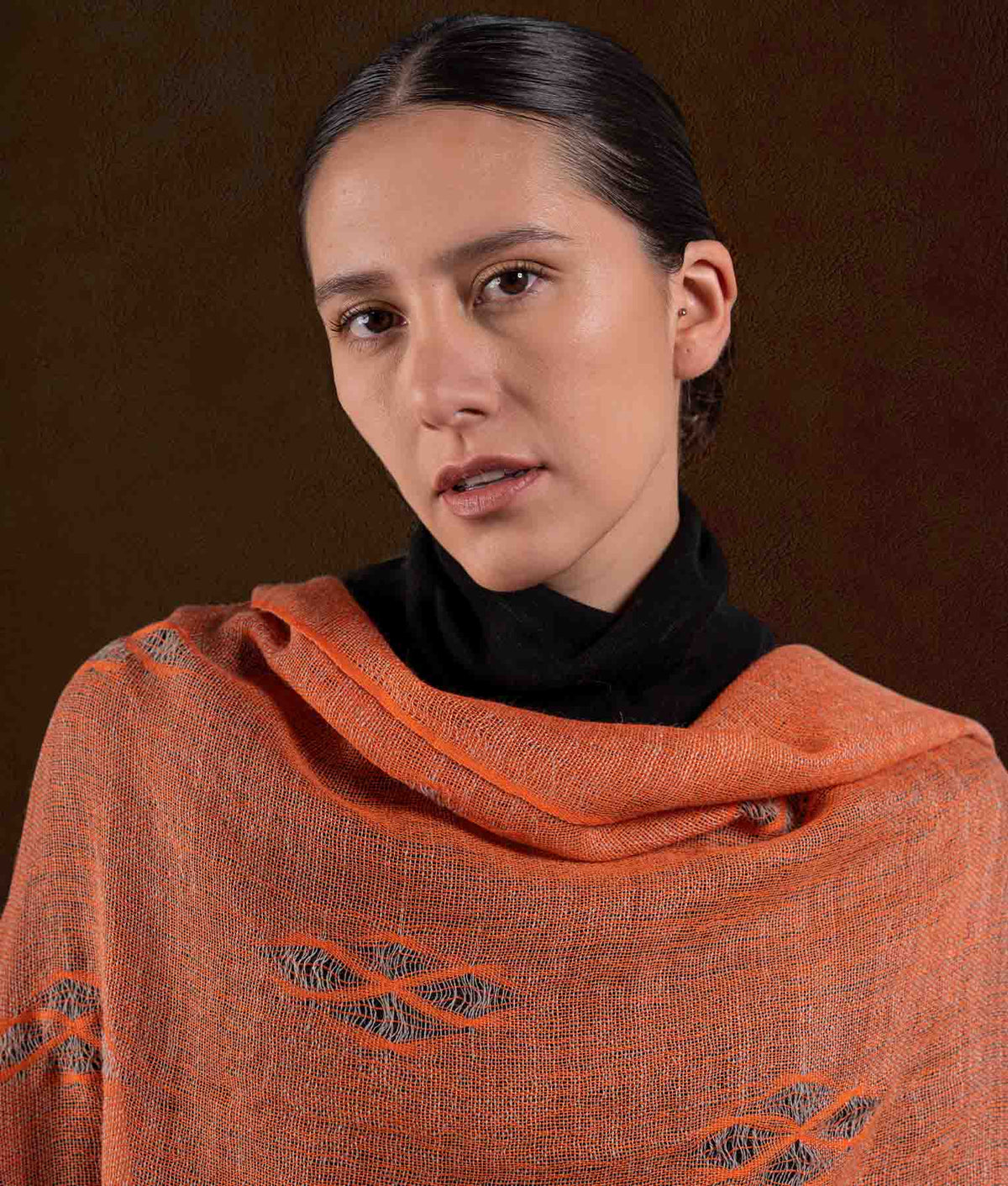 Estola Cocos Twisted Fringe - Naranja Vibrante