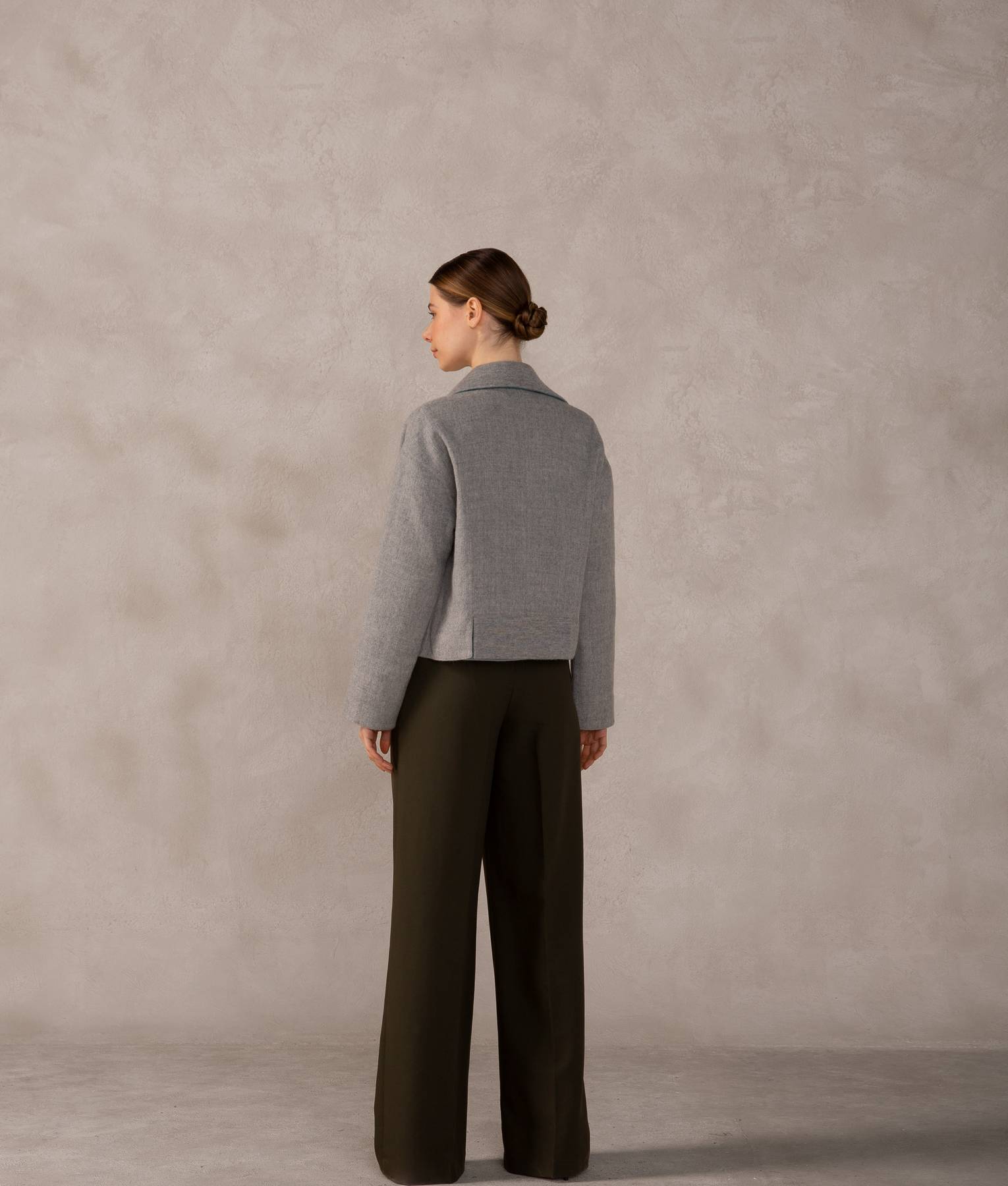 Casaca Corta Reversible - Aguamarina Y Gris