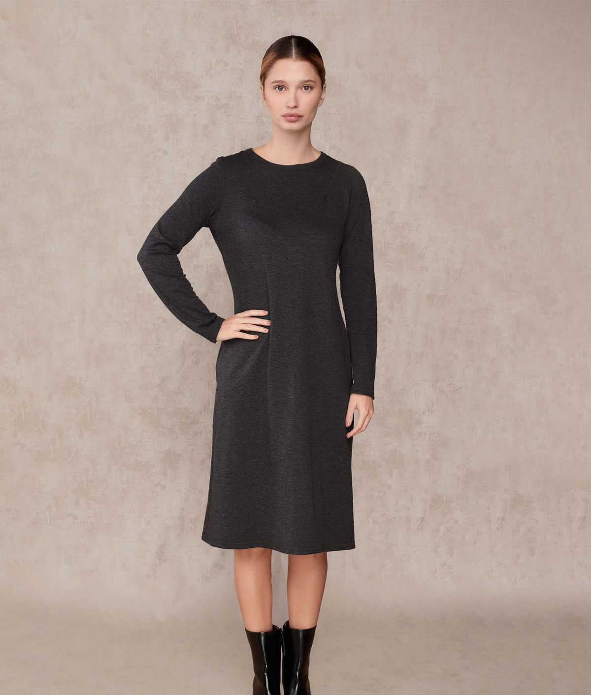 Vestido Reversible Clasico - Hierro Forjado Y Gris Claro