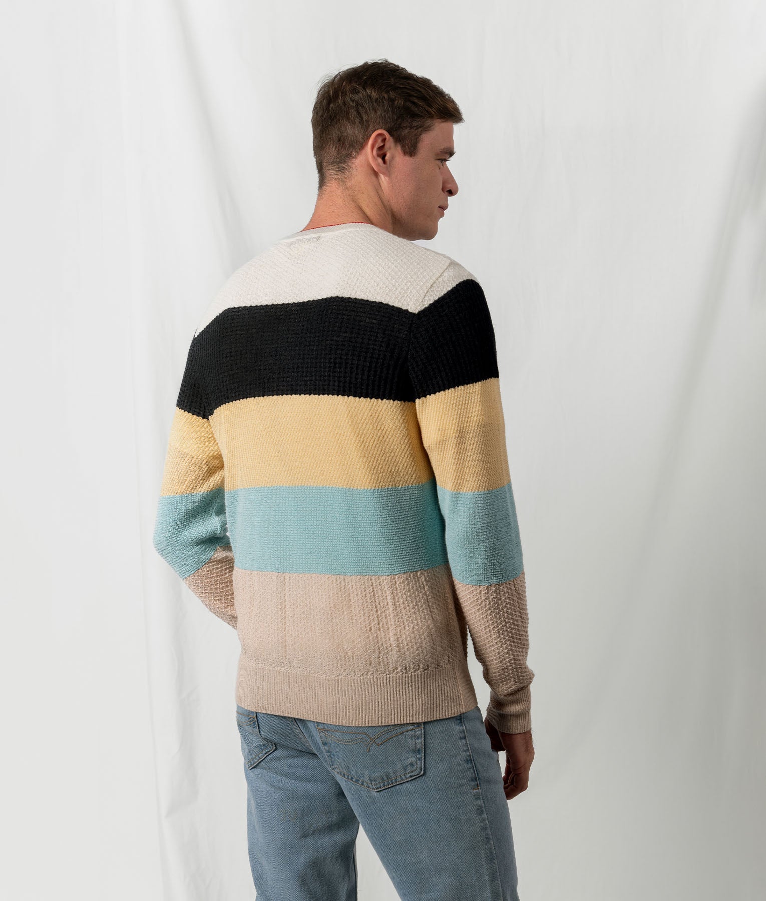 Chompa Lineal - Marfil Y Negro