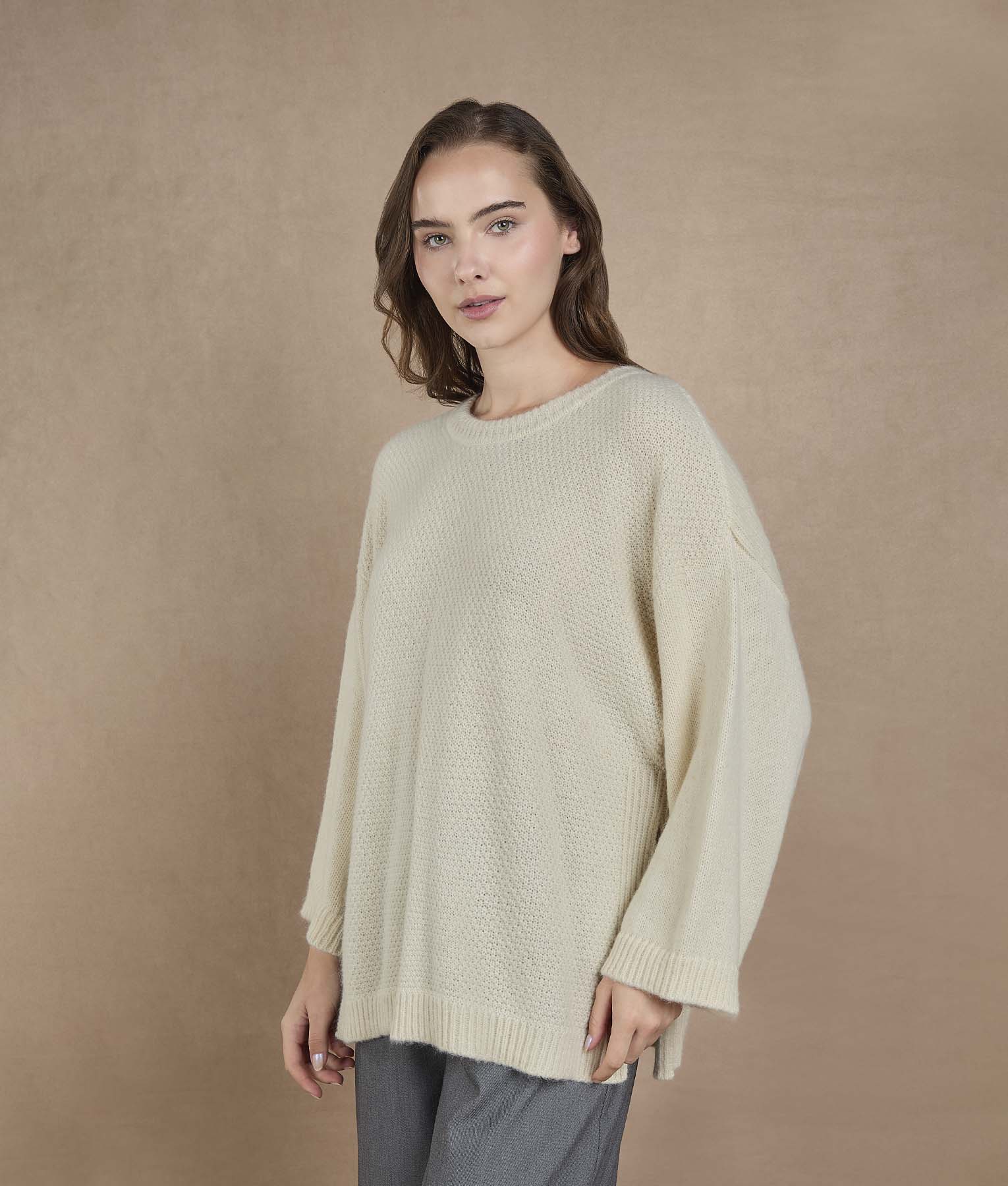 Poncho blanco brillante