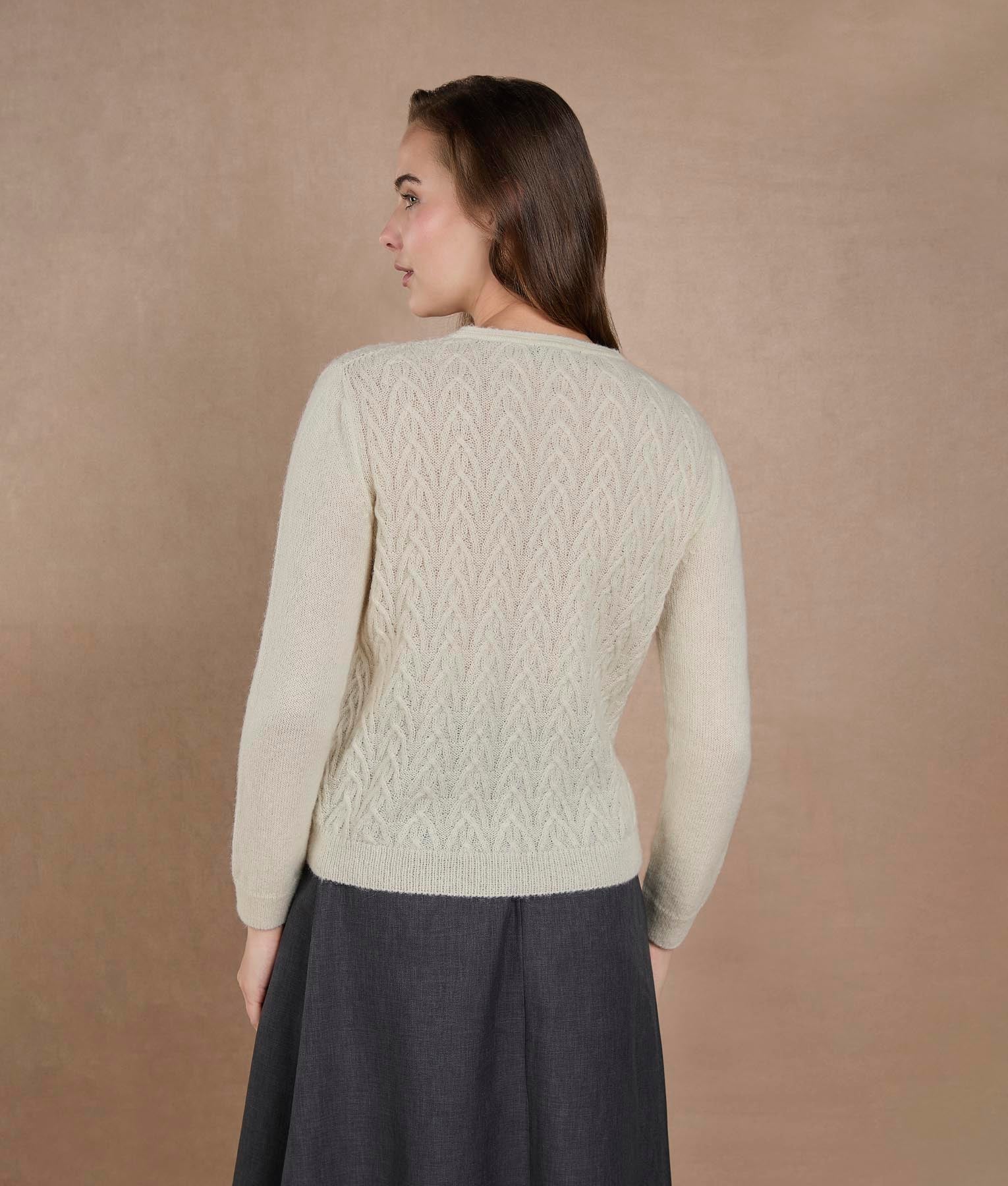 Cardigan blanco brillante