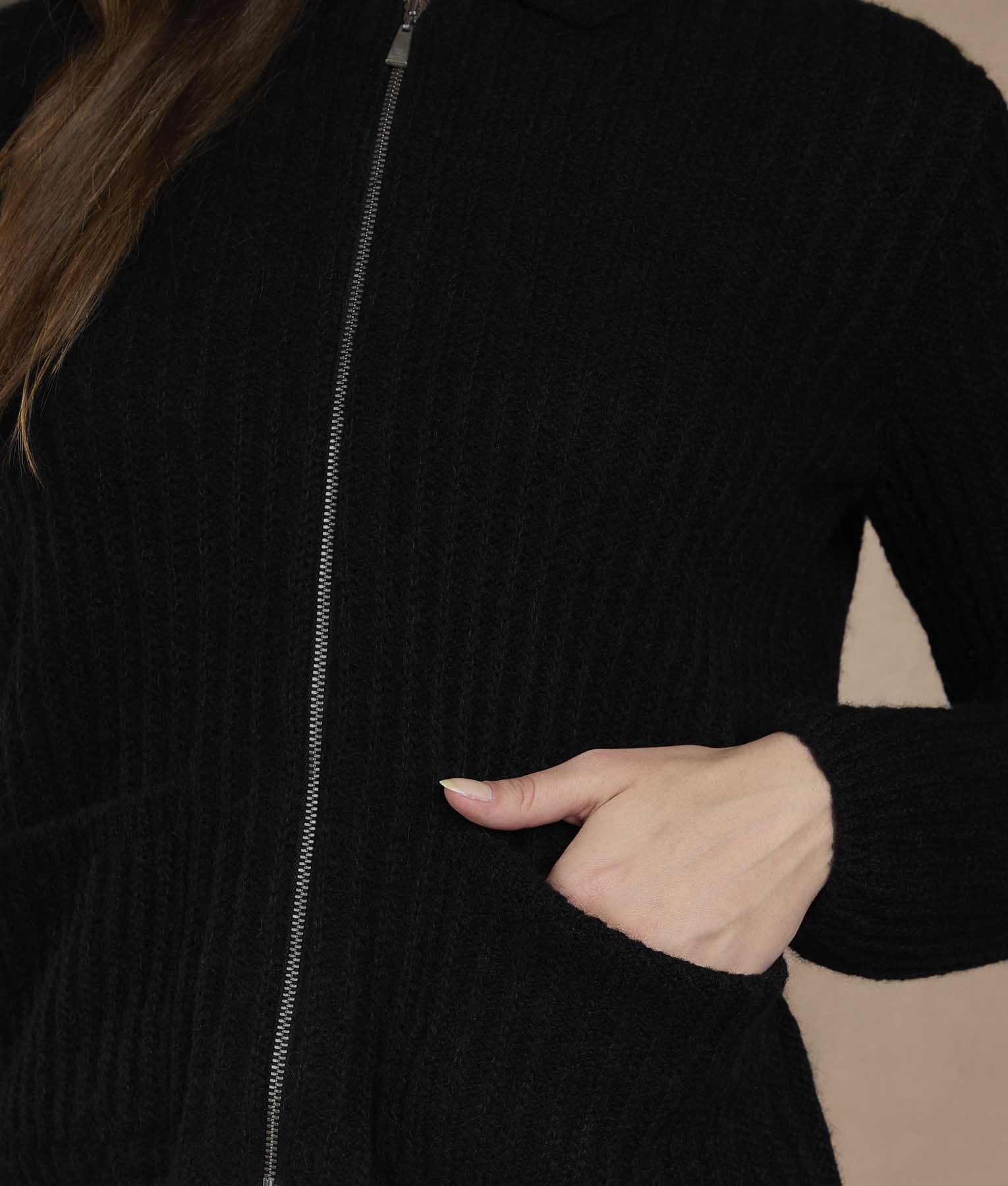 Cardigan con bolsillos - Black