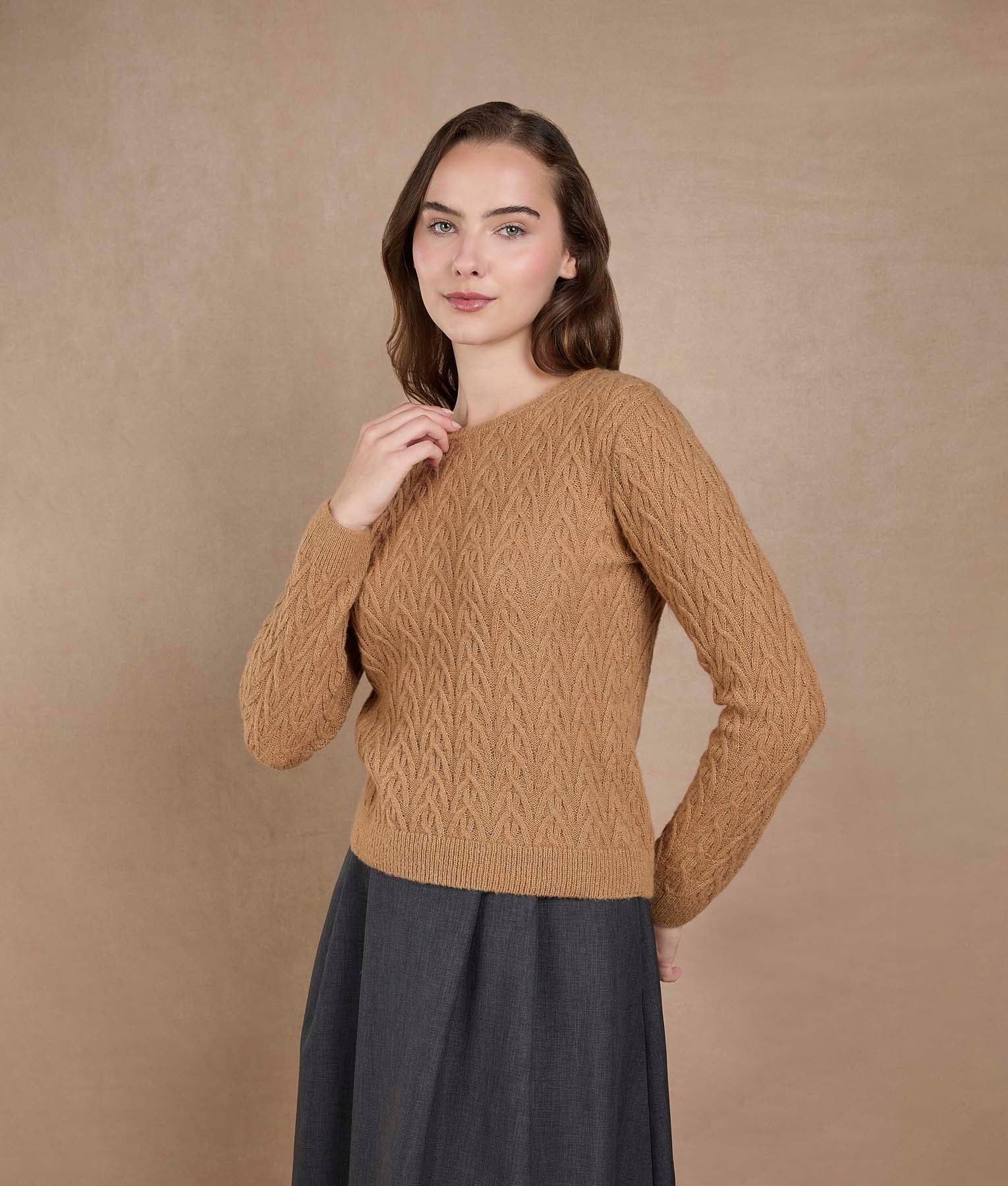 Chompa  de hojas - coco tostado