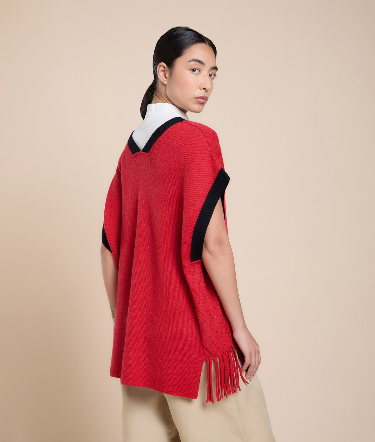 Poncho Largo con Flecos