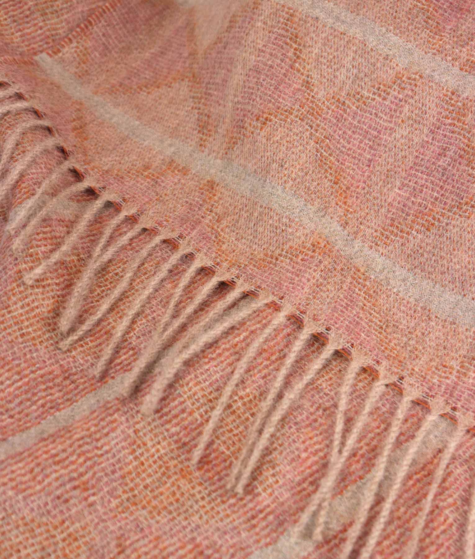 Manta Jacquard Tachada - Arcilla Del Cañon Y Almendra Glaseada