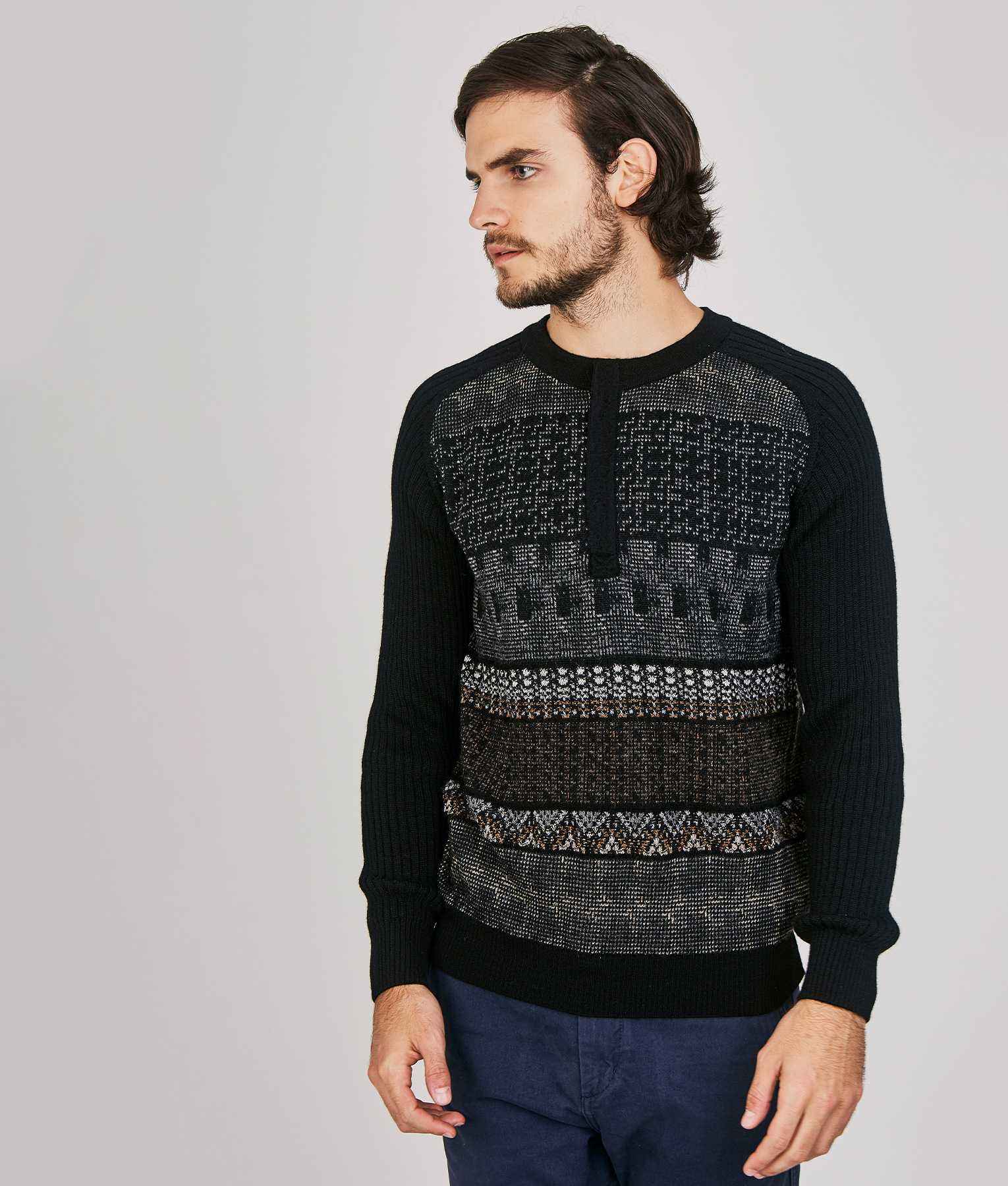 Chompa Tapestry Zipped Front - Cielo nocturno y Azul ceniza